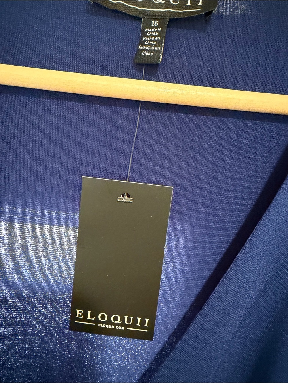 Eloquii Deep Navy Long Sleeve Midi Dress - Picture 4 of 5